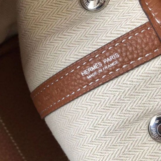 Miglior Falso Hermes Garden Party 36 Borsa Oro Clemence vitello Economiche Premium