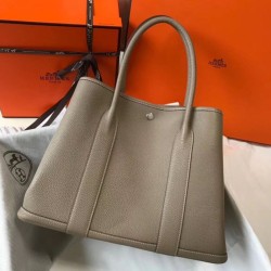 Migliore Repliche Hermes Garden Party 36 Borsa Grigio Clemence vitello Economiche Outlet Online