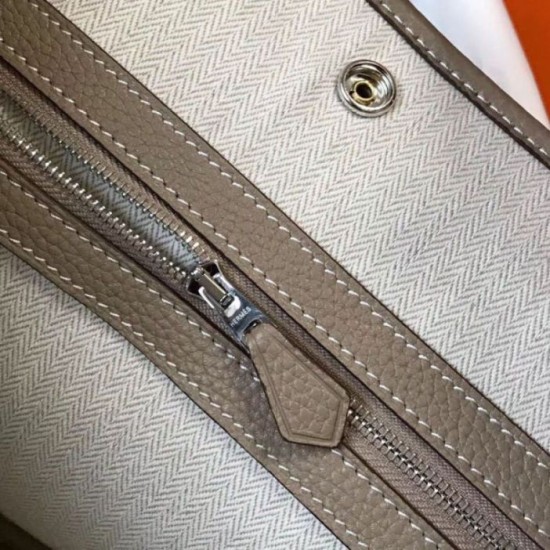 Migliore Repliche Hermes Garden Party 36 Borsa Grigio Clemence vitello Economiche Outlet Online