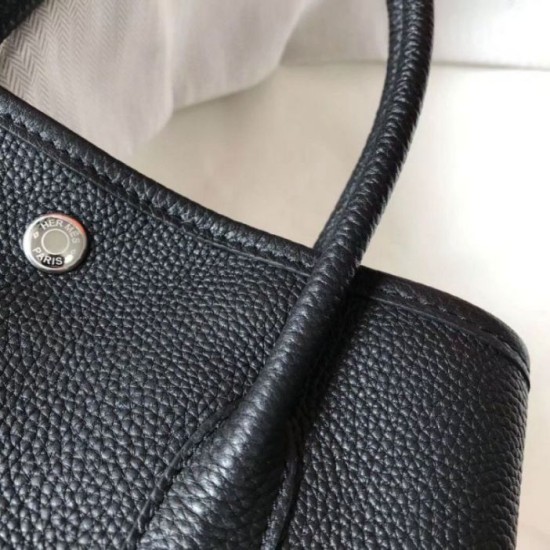 Perfette Qualità Repliche Hermes Garden Party 36 Borsa Nera Clemence vitello Imitazione