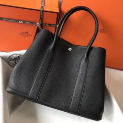 Perfette Qualità Repliche Hermes Garden Party 36 Borsa Nera Clemence vitello Imitazione
