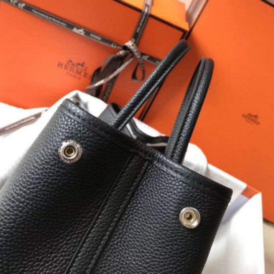 Perfette Qualità Repliche Hermes Garden Party 36 Borsa Nera Clemence vitello Imitazione