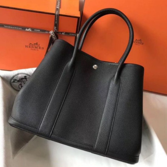 Perfette Qualità Repliche Hermes Garden Party 36 Borsa Nera Clemence vitello Imitazione