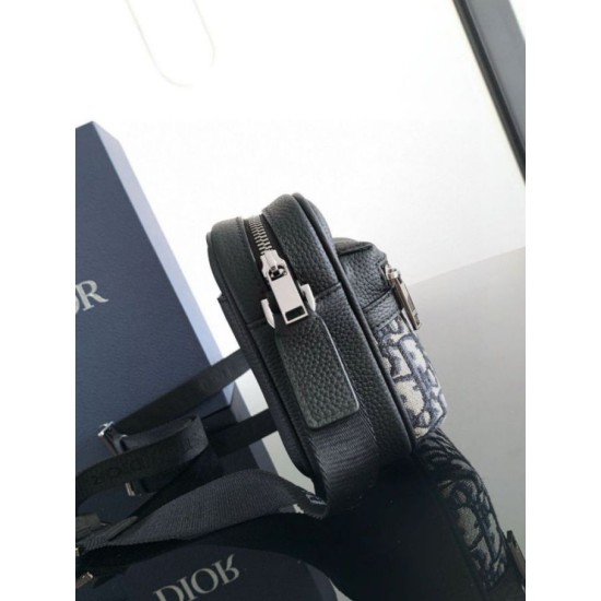 Miglior Falso Dior Borsa a tracolla con cerniera Mini Rider 2.0 beige obliquo con pelle nera Economiche Premium