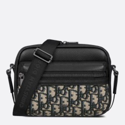 Miglior Falso Dior Borsa a tracolla con cerniera Mini Rider 2.0 beige obliquo con pelle nera Economiche Premium