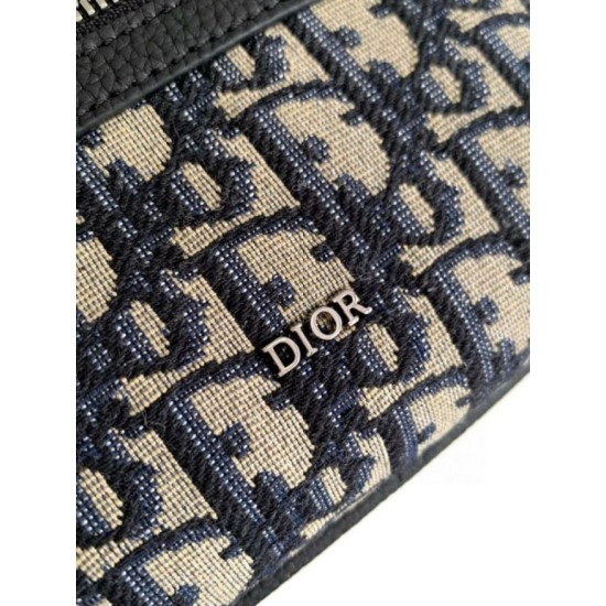 Miglior Falso Dior Borsa a tracolla con cerniera Mini Rider 2.0 beige obliquo con pelle nera Economiche Premium