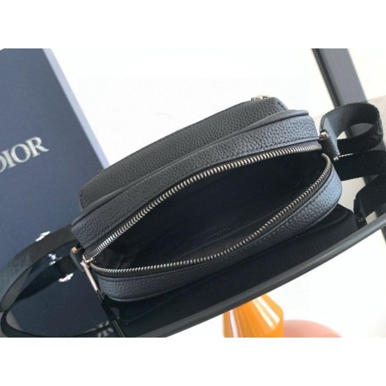 Miglior Falso Dior Borsa a tracolla con cerniera Mini Rider 2.0 beige obliquo con pelle nera Economiche Premium