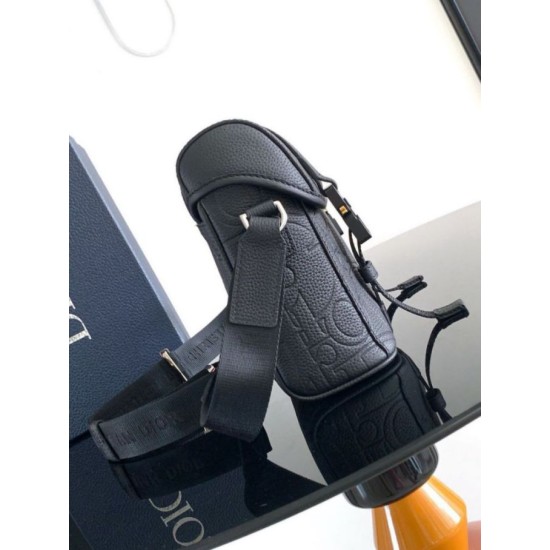 Perfette Qualità Repliche Dior Hit the Road Flap Messenger Borsa Nero Gravity Imitazione