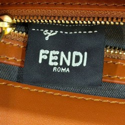 Perfette Qualità Repliche Borsa media Baguette Fendi nappa FF marrone Imitazione