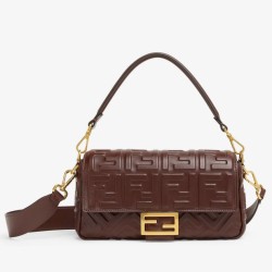 Migliore Repliche Borsa media Fendi Baguette nappa bordeaux FF Economiche Outlet Online