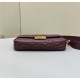 Migliore Repliche Borsa media Fendi Baguette nappa bordeaux FF Economiche Outlet Online