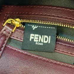 Migliore Repliche Borsa media Fendi Baguette nappa bordeaux FF Economiche Outlet Online