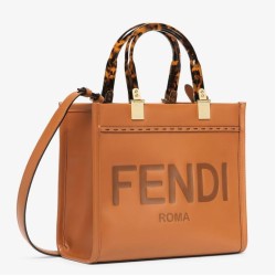 Migliore Repliche Borsa tote piccola Fendi Sunshine marrone vitello Economiche Outlet Online