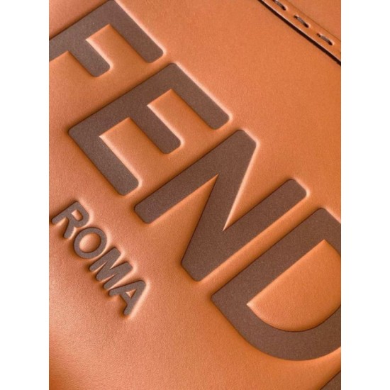 Migliore Repliche Borsa tote piccola Fendi Sunshine marrone vitello Economiche Outlet Online