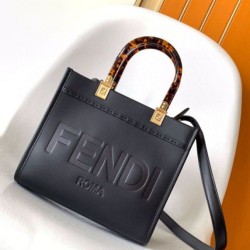 Miglior Falso Borsa tote piccola Fendi Sunshine vitello nera Economiche Premium