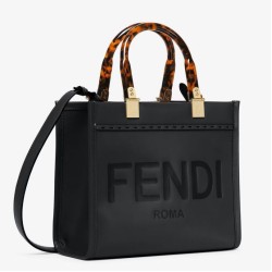Miglior Falso Borsa tote piccola Fendi Sunshine vitello nera Economiche Premium