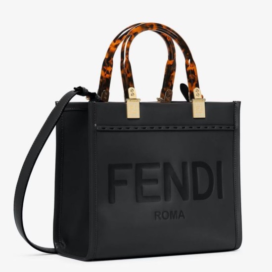 Miglior Falso Borsa tote piccola Fendi Sunshine vitello nera Economiche Premium