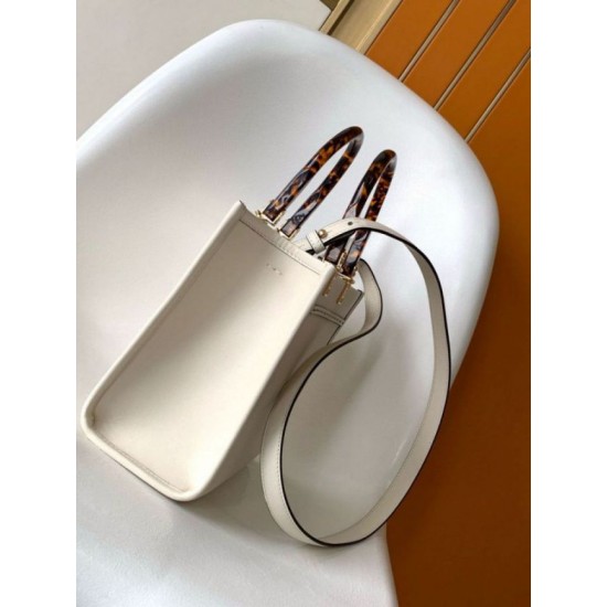 Perfette Qualità Repliche Borsa tote piccola Fendi Sunshine vitello bianca Imitazione