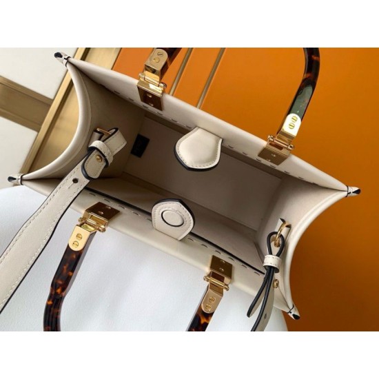 Perfette Qualità Repliche Borsa tote piccola Fendi Sunshine vitello bianca Imitazione