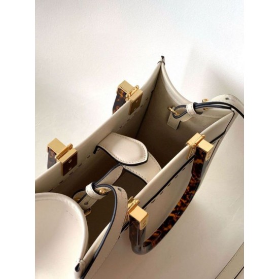 Perfette Qualità Repliche Borsa tote piccola Fendi Sunshine vitello bianca Imitazione
