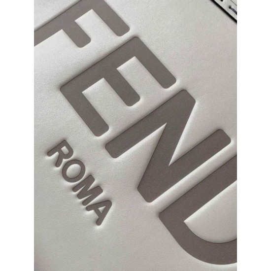 Perfette Qualità Repliche Borsa tote piccola Fendi Sunshine vitello bianca Imitazione
