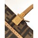 Replica perfetta Borsa tote piccola Fendi Sunshine tessuto jacquard FF marrone Imitazione Outlet Online