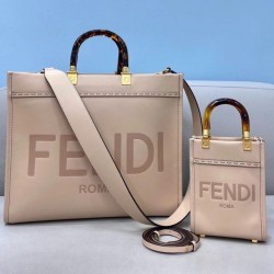 Perfette Qualità Repliche Borsa shopper media Fendi Sunshine vitello beige Imitazione