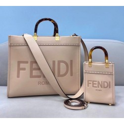 Perfette Qualità Repliche Borsa shopper media Fendi Sunshine vitello beige Imitazione