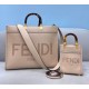 Perfette Qualità Repliche Borsa shopper media Fendi Sunshine vitello beige Imitazione