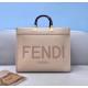 Perfette Qualità Repliche Borsa shopper media Fendi Sunshine vitello beige Imitazione