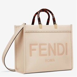 Perfette Qualità Repliche Borsa shopper media Fendi Sunshine vitello beige Imitazione