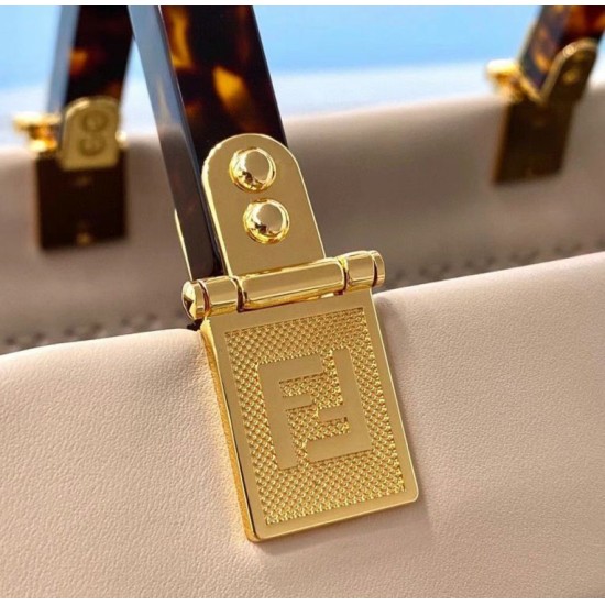 Perfette Qualità Repliche Borsa shopper media Fendi Sunshine vitello beige Imitazione