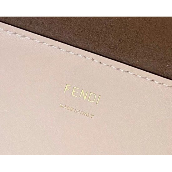 Perfette Qualità Repliche Borsa shopper media Fendi Sunshine vitello beige Imitazione