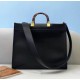 Replica perfetta Fendi Sunshine Medium Shopper Borsa vitello nera Imitazione Outlet Online