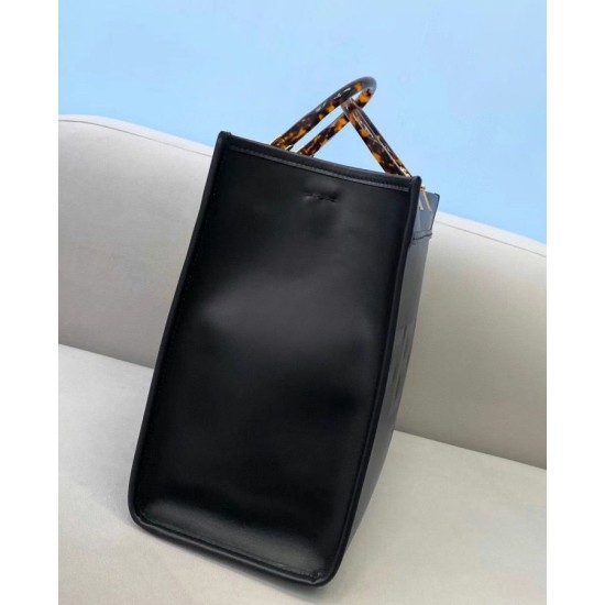Replica perfetta Fendi Sunshine Medium Shopper Borsa vitello nera Imitazione Outlet Online