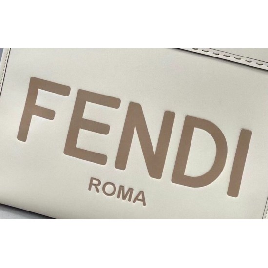 Replica perfetta Fendi Sunshine Medium Shopper Borsa vitello bianca Imitazione Outlet Online