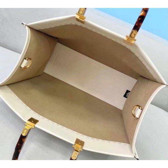 Replica perfetta Fendi Sunshine Medium Shopper Borsa vitello bianca Imitazione Outlet Online