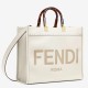 Replica perfetta Fendi Sunshine Medium Shopper Borsa vitello bianca Imitazione Outlet Online