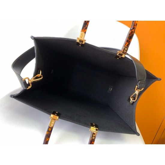 Migliore Repliche Borsa tote media Fendi Sunshine vitello FF nera Economiche Outlet Online