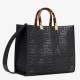 Migliore Repliche Borsa tote media Fendi Sunshine vitello FF nera Economiche Outlet Online