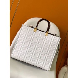 Repliche Borsa tote media Fendi Sunshine vitello FF bianca Imitazioni Premium Replica perfetta Borsa tote media Fendi Sunshine vitello FF bianca Imitazione Outlet Online