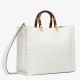 Replica perfetta Borsa tote media Fendi Sunshine vitello FF bianca Imitazione Outlet Online