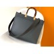Replica perfetta Borsa tote media Fendi Sunshine nera con logo pitone Imitazione Outlet Online