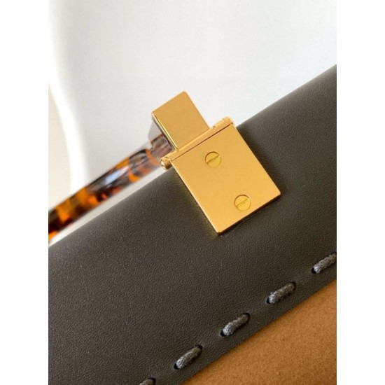 Replica perfetta Borsa tote media Fendi Sunshine nera con logo pitone Imitazione Outlet Online