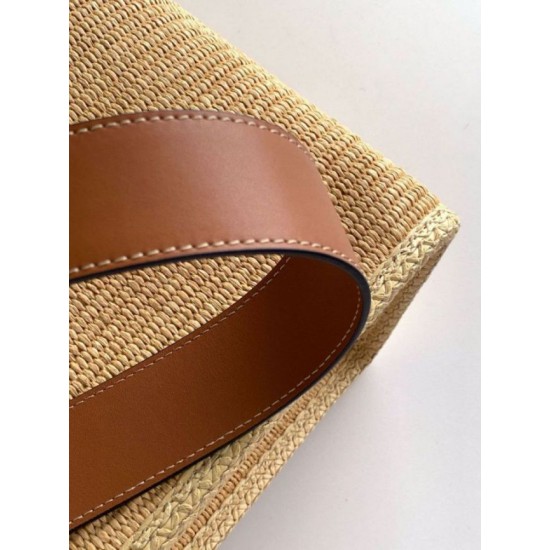 Migliore Repliche Borsa tote media Fendi Sunshine paglia naturale Economiche Outlet Online