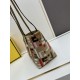 Migliore Repliche Borsa piccola Roll Tote Fendi tela con ricamo FF multicolore Economiche Outlet Online