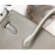 Miglior Falso Hermes Pearl Grey Clemence Birkin 30cm Borsa GHW Economiche Premium