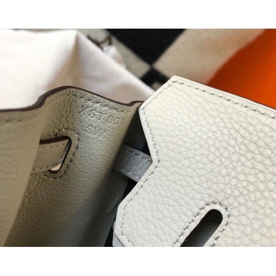 Miglior Falso Hermes Pearl Grey Clemence Birkin 30cm Borsa GHW Economiche Premium