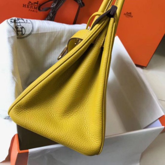 Miglior Falso Hermes Birkin 30cm Borsa Gialla Clemence Economiche Premium