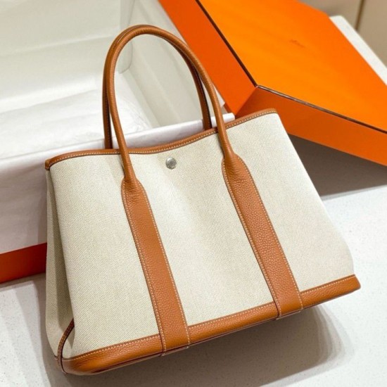 Migliore Repliche Hermes Garden Party 36cm Borsa Toile e Oro Economiche Outlet Online